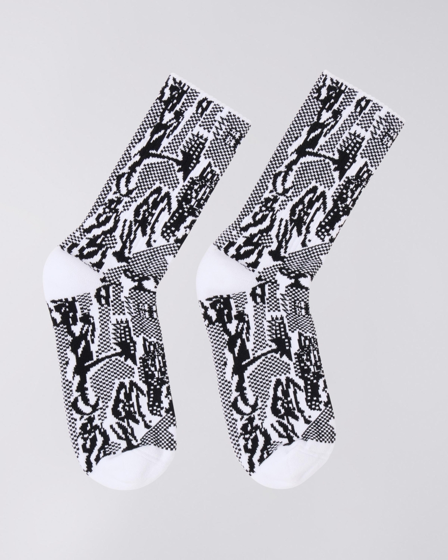 EDWIN Panku Allover Socks Black / White