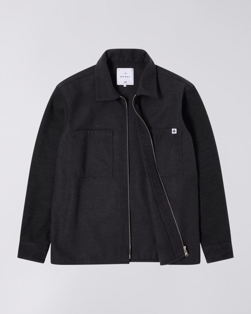 EDWIN Snug Overshirt LS Dark Grey Marl