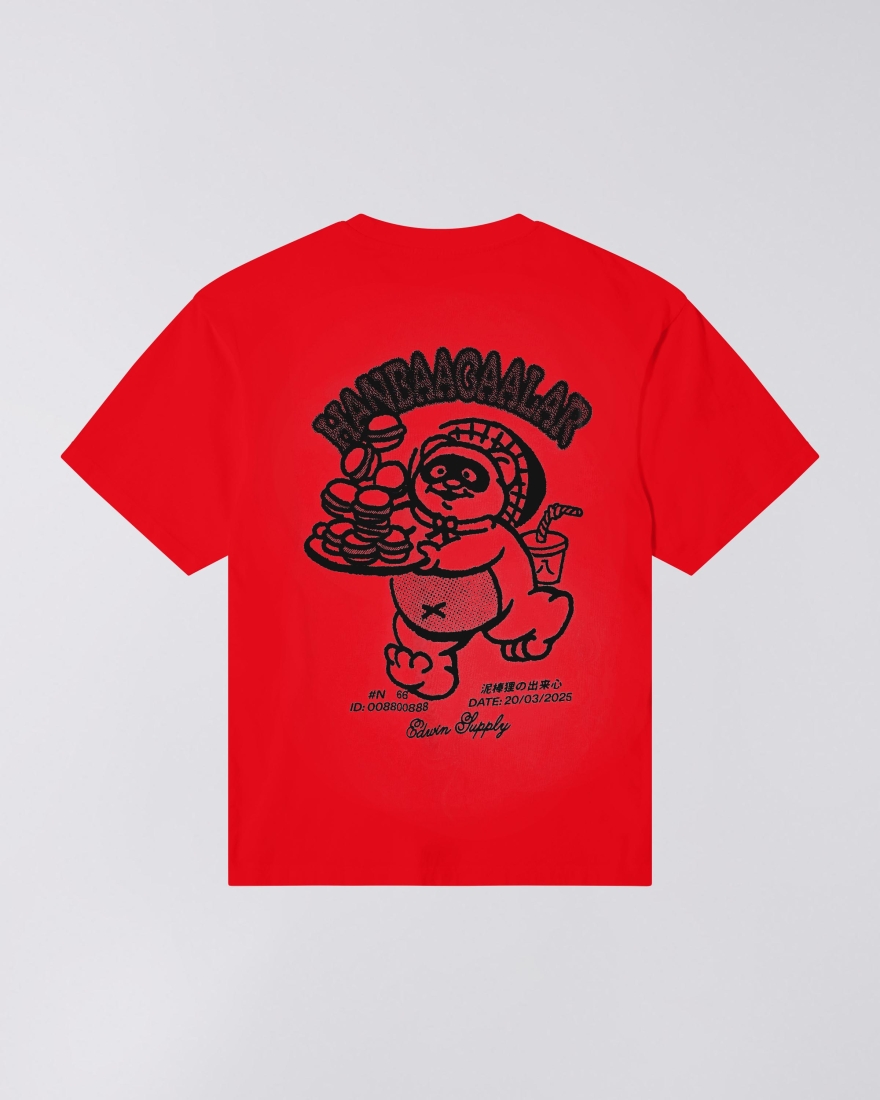 EDWIN Tanuki T-Shirt Fiery Red