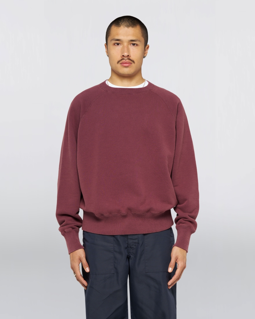 EDWIN Raglan Sleeve Crew Wine