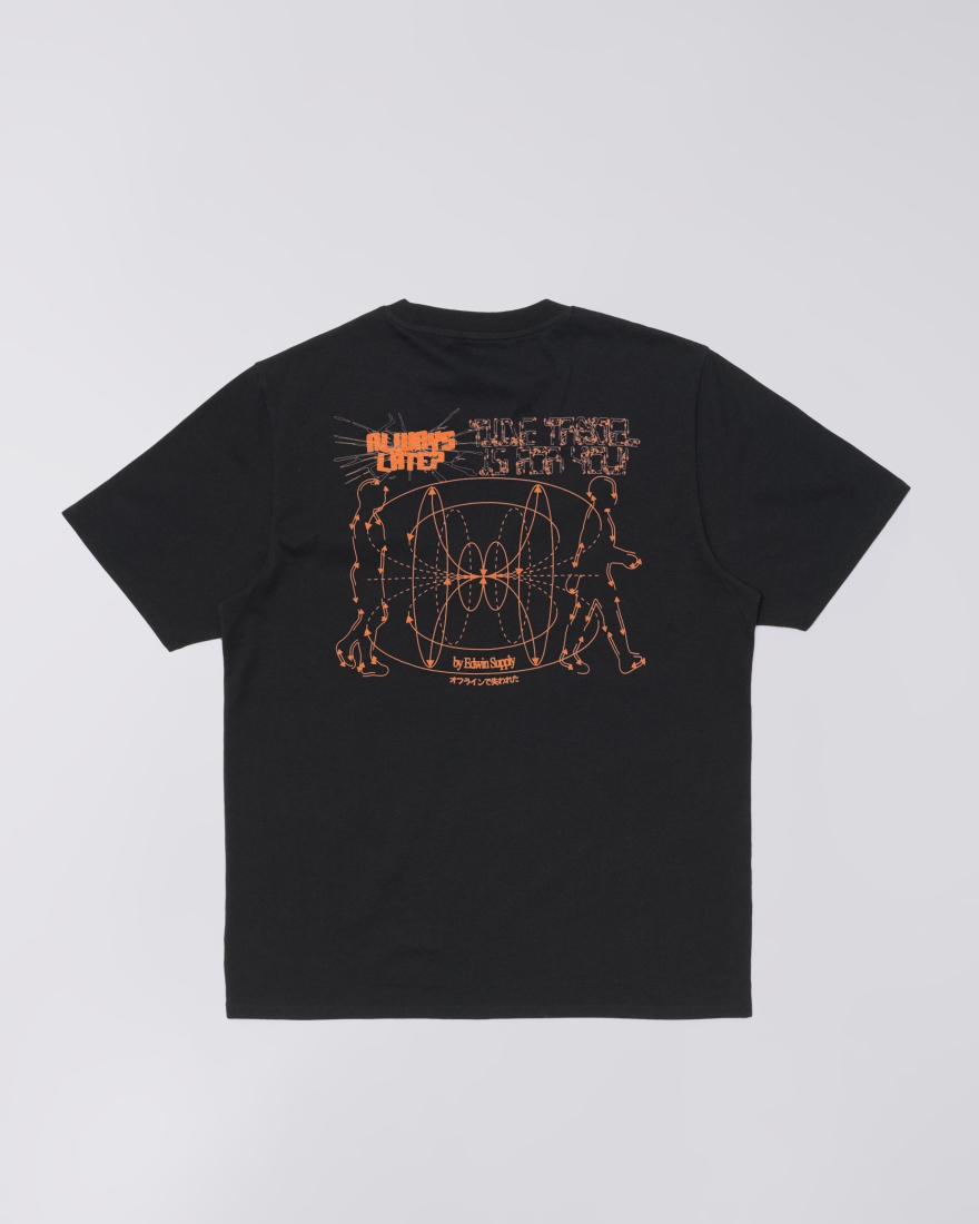 EDWIN Always Late T-Shirt Black