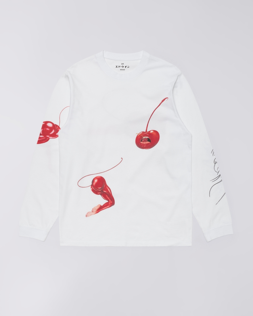EDWIN Cherry Devil T-Shirt LS White