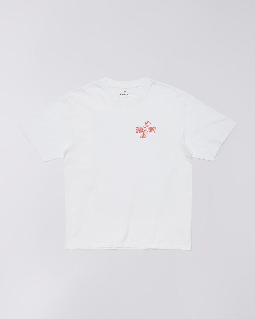 EDWIN Sorry Tokyo T-Shirt White