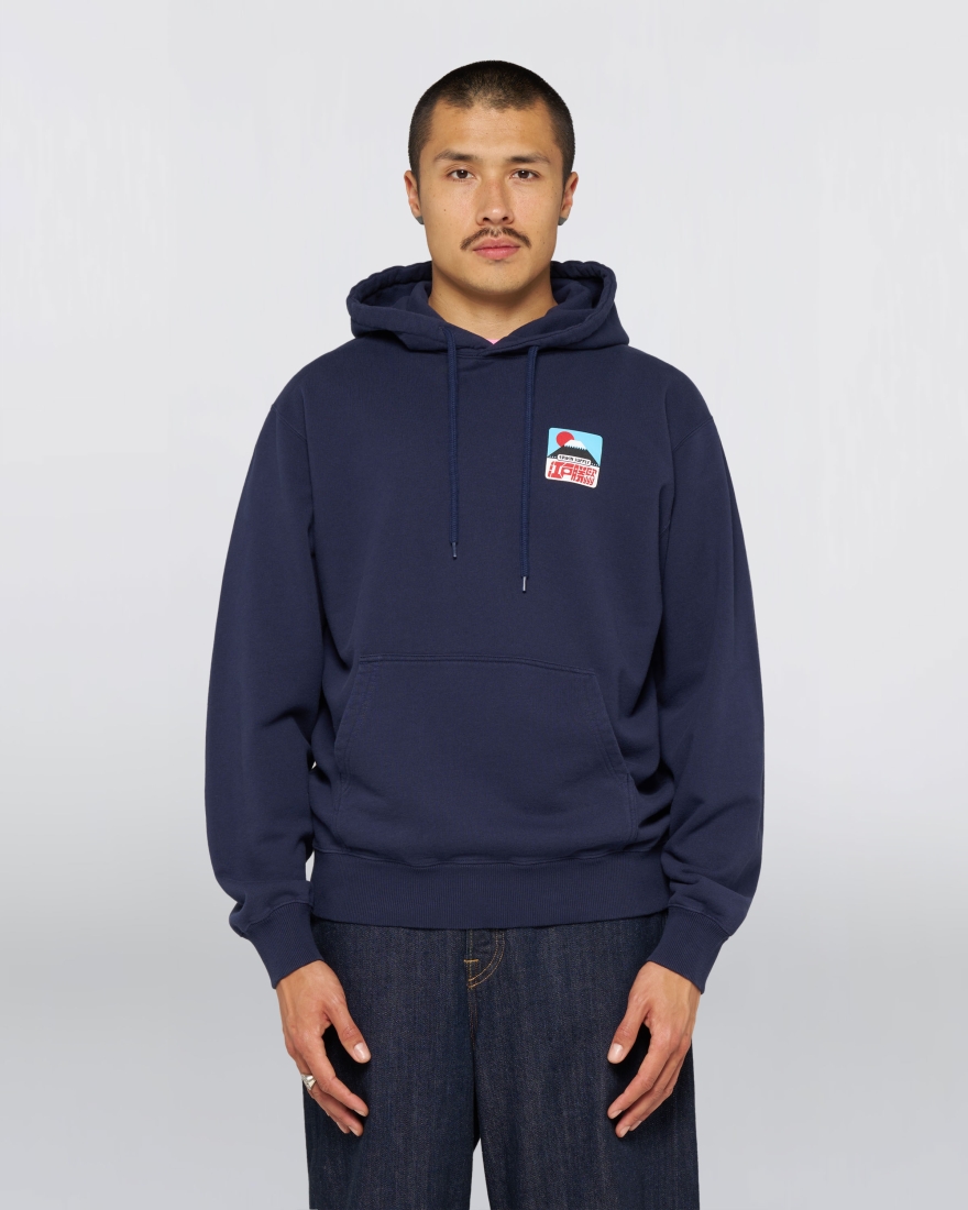EDWIN Sunset On Fuji San Hoodie Sweat Maritime Blue