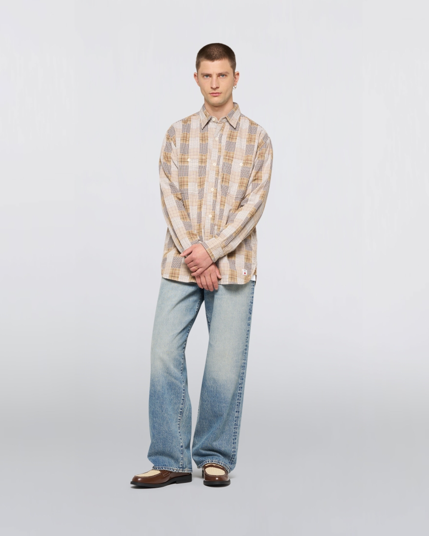 EDWIN Work Shirt Beige / Brown