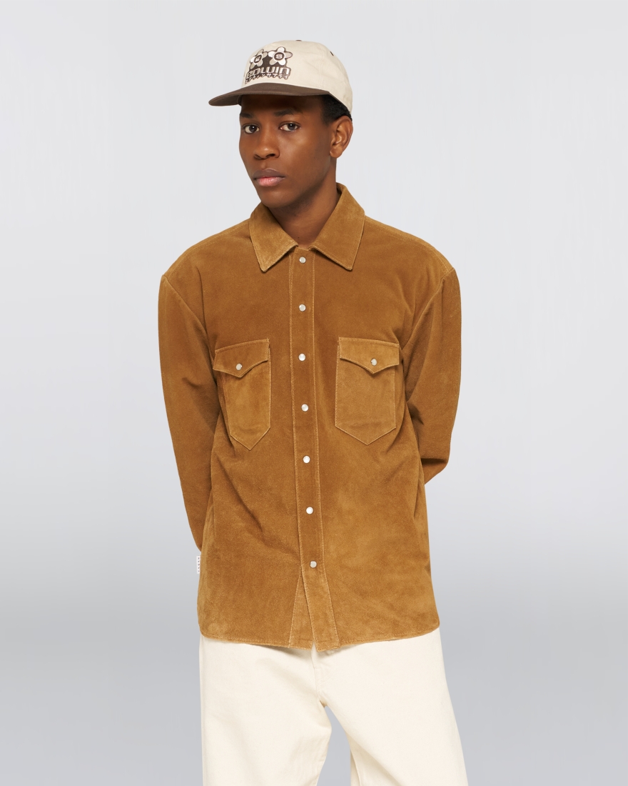 EDWIN Western Suede Shirt LS Brown