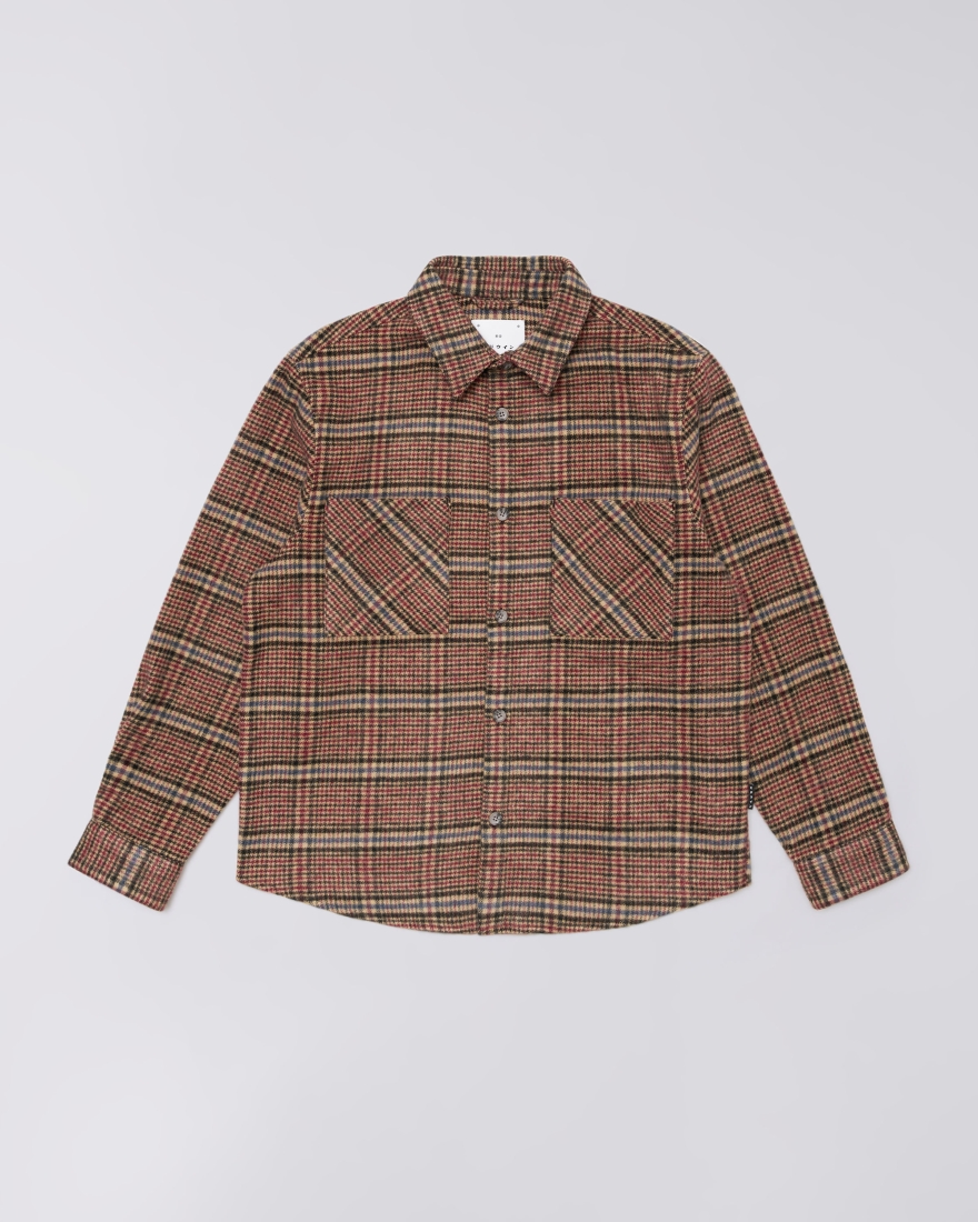 EDWIN Julius Shirt LS Burgundy / Blue