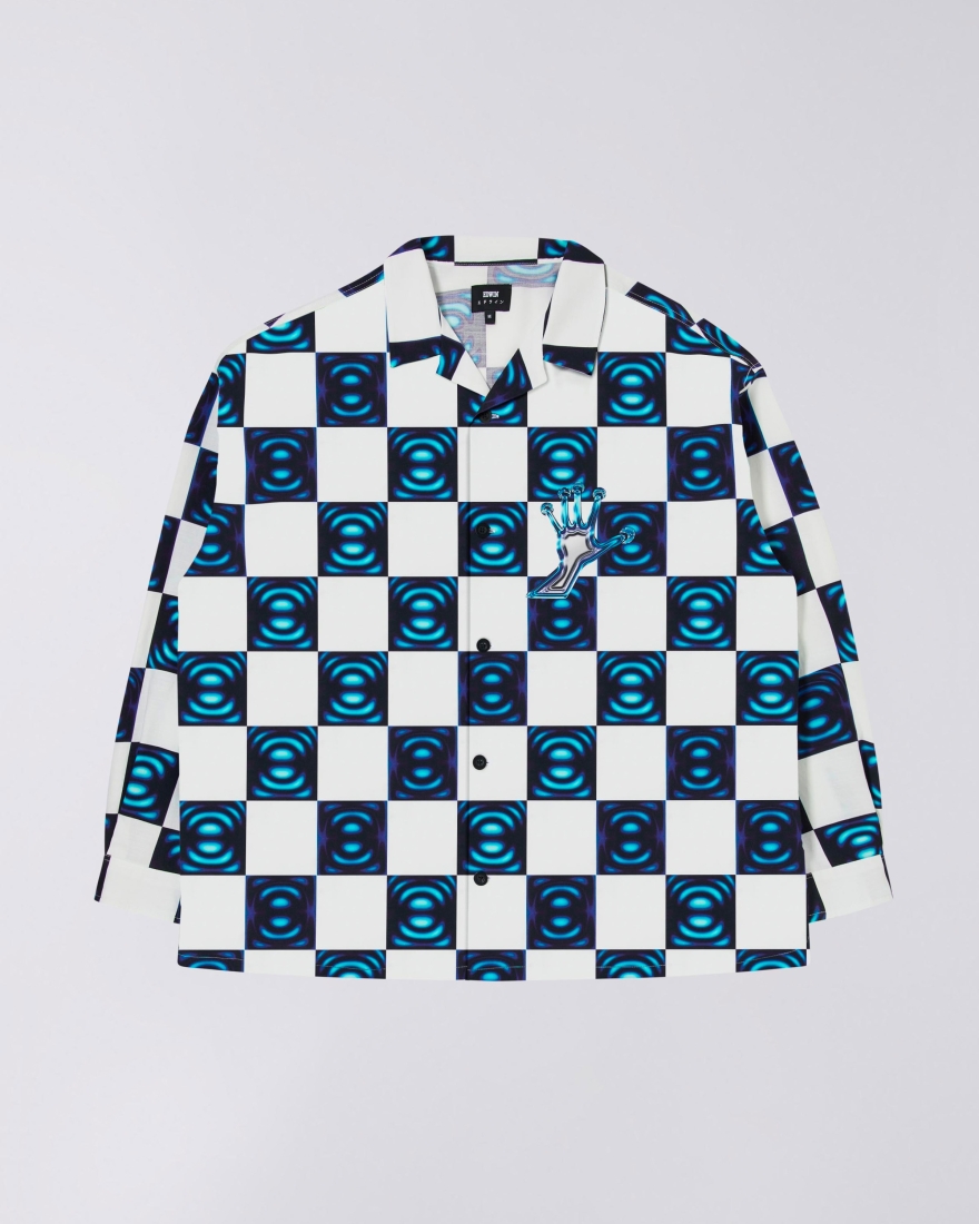EDWIN Digital Check Shirt LS Blue / White
