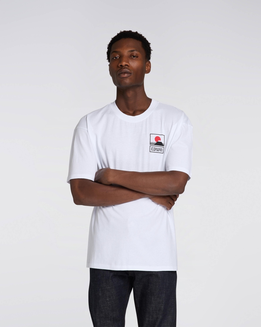 EDWIN Sunset On Mt Fuji T-Shirt White