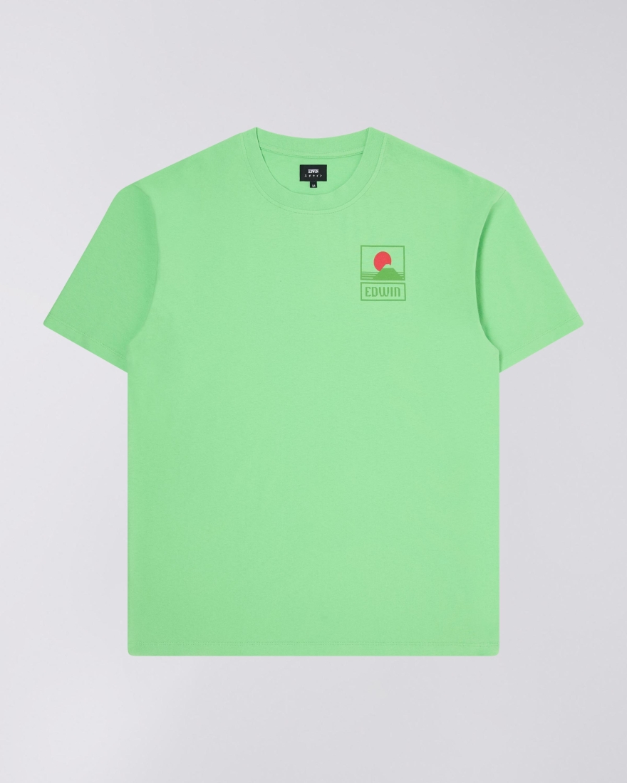 EDWIN Sunset On Mt Fuji T-Shirt Summer Green