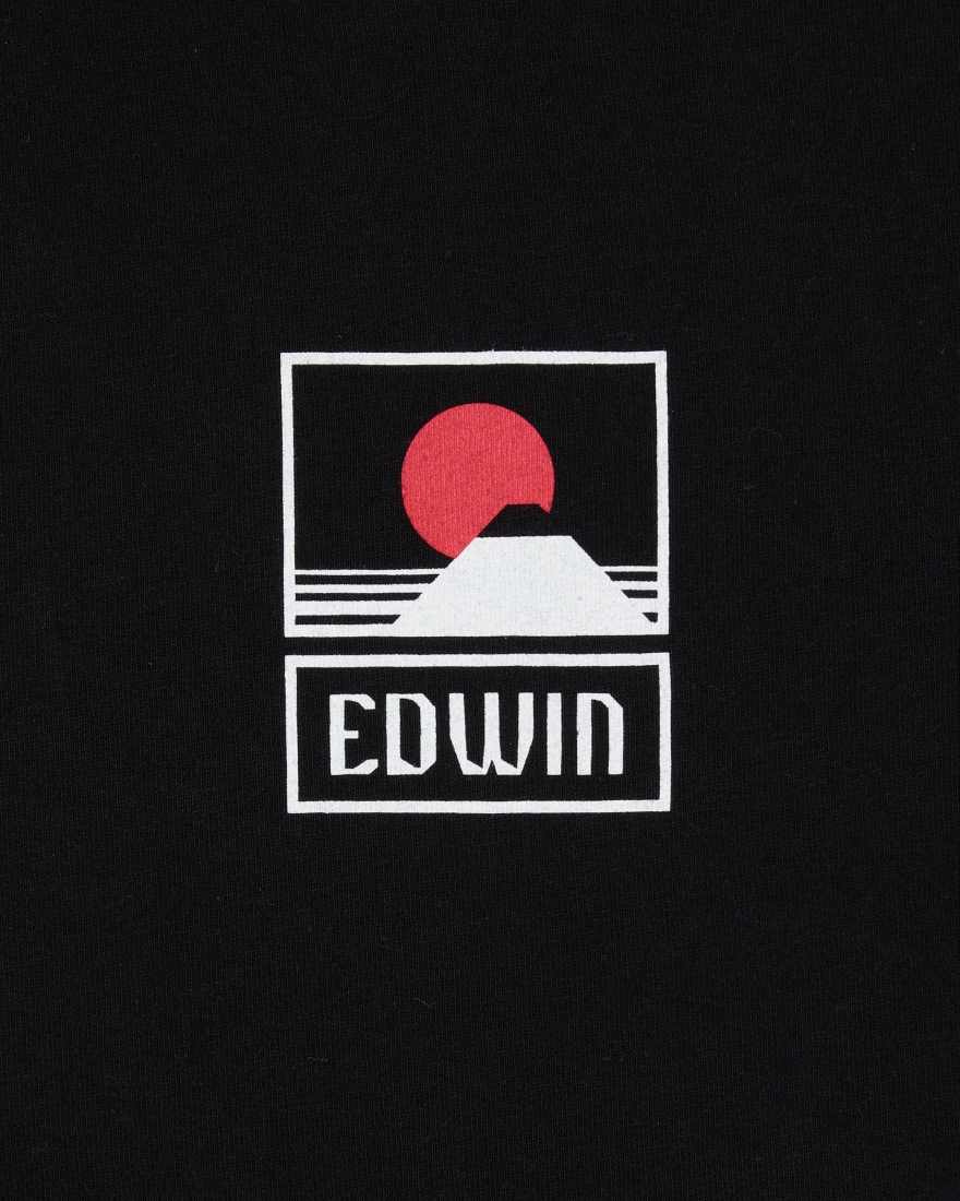 EDWIN Sunset On Mt Fuji T-Shirt Black
