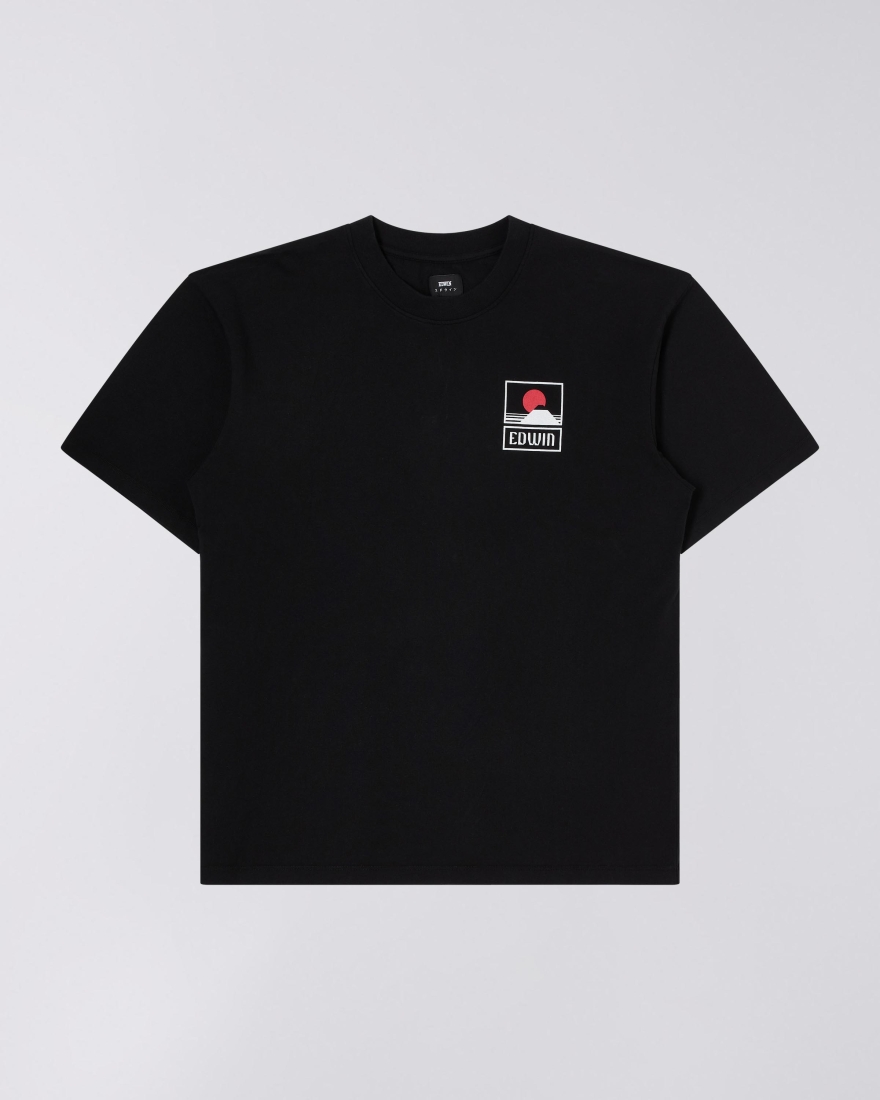 EDWIN Sunset On Mt Fuji T-Shirt Black