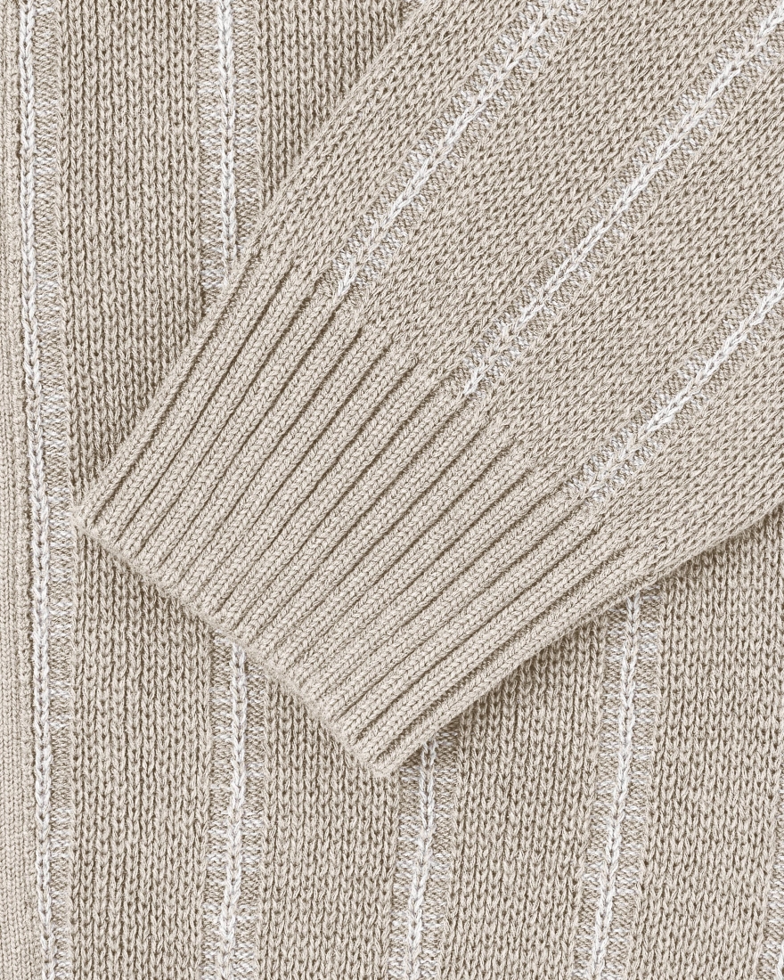 EDWIN Vega Cardigan Beige x White