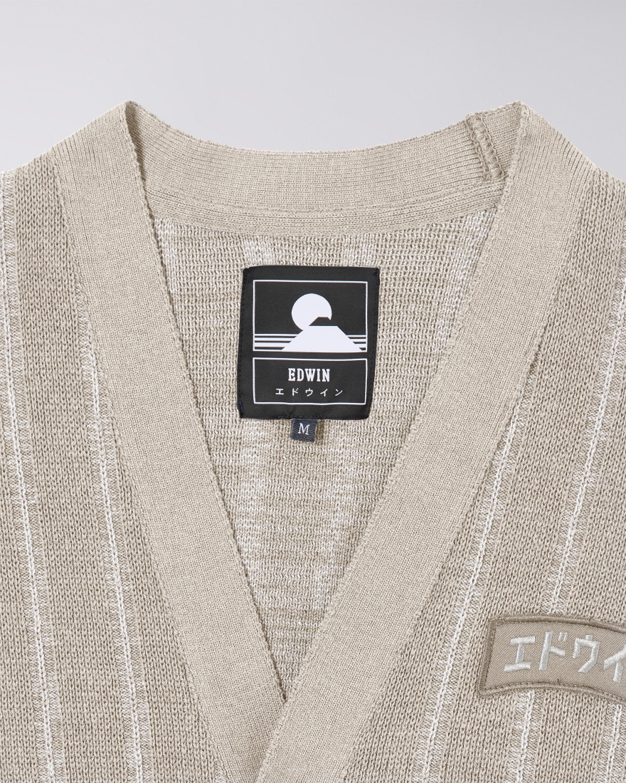 EDWIN Vega Cardigan Beige x White