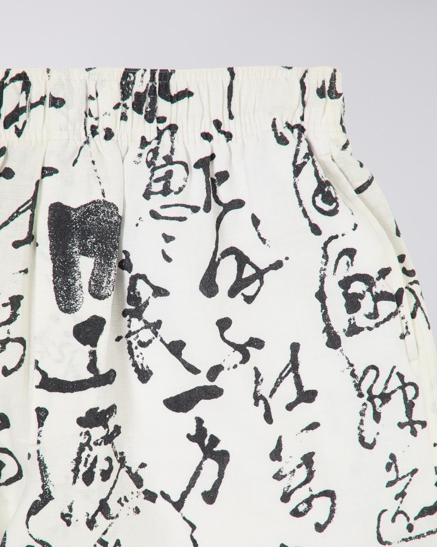 EDWIN Private Letter Short Black / White