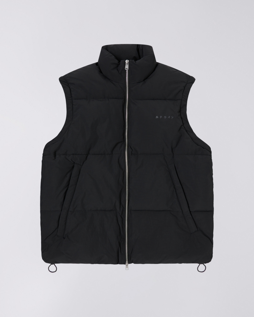 EDWIN Detachable Sleeves Puffer Black