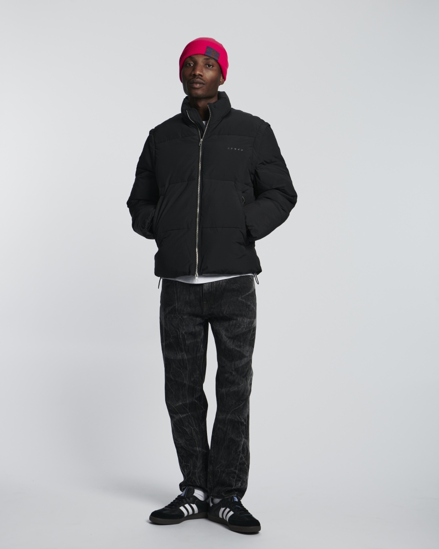 EDWIN Detachable Sleeves Puffer Black