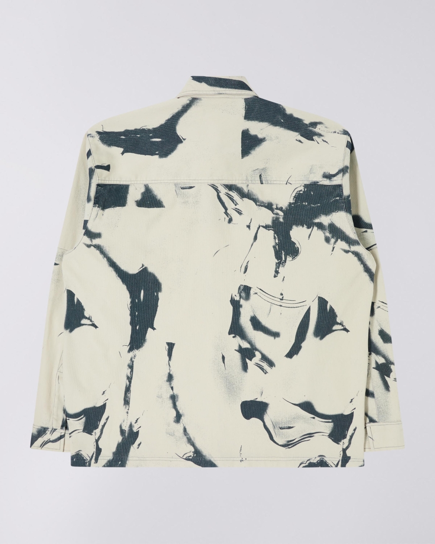 EDWIN Winter Landscape Shirt LS Whitecap Gray / Navy Blazer