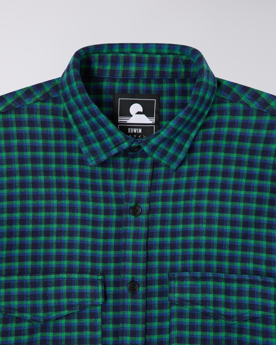 EDWIN Big Shirt LS Navy / Green