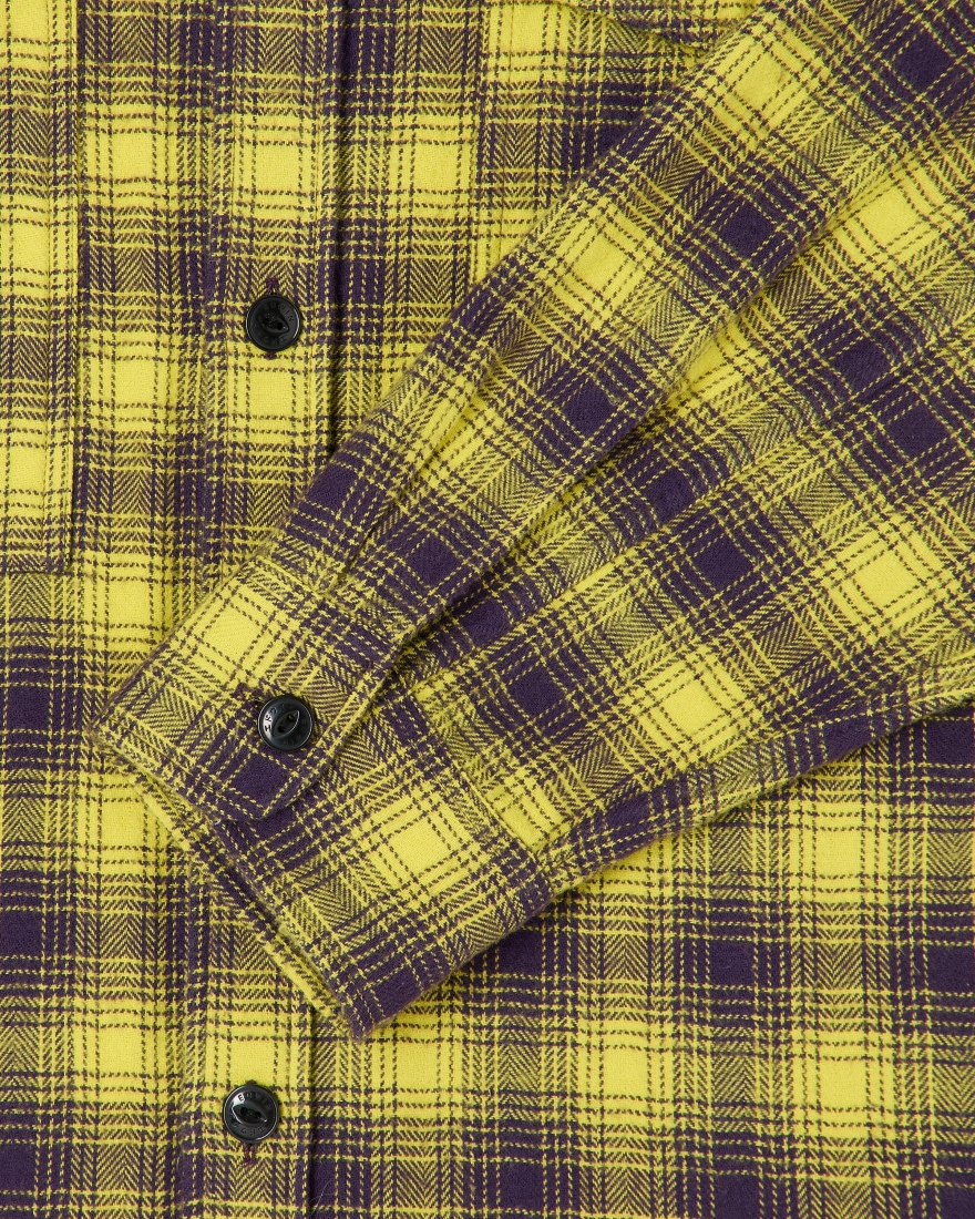 EDWIN Big Shirt LS Plumeria Purple / Blazing Yellow