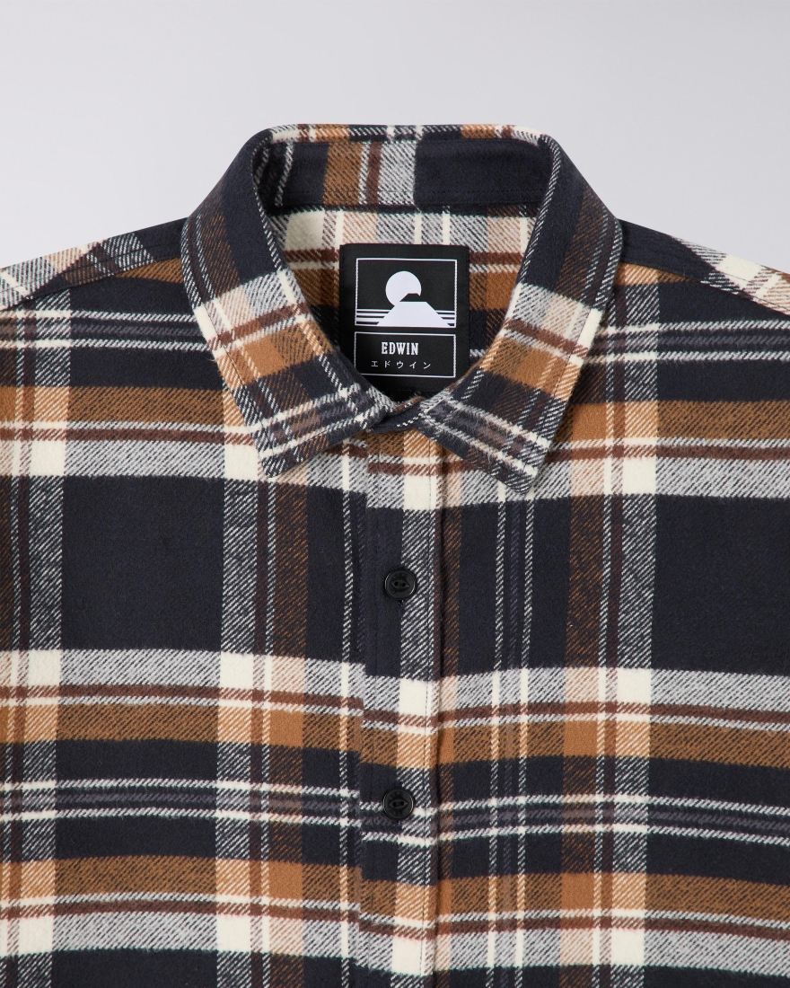 EDWIN Sebastian Shirt LS Navy / Brown