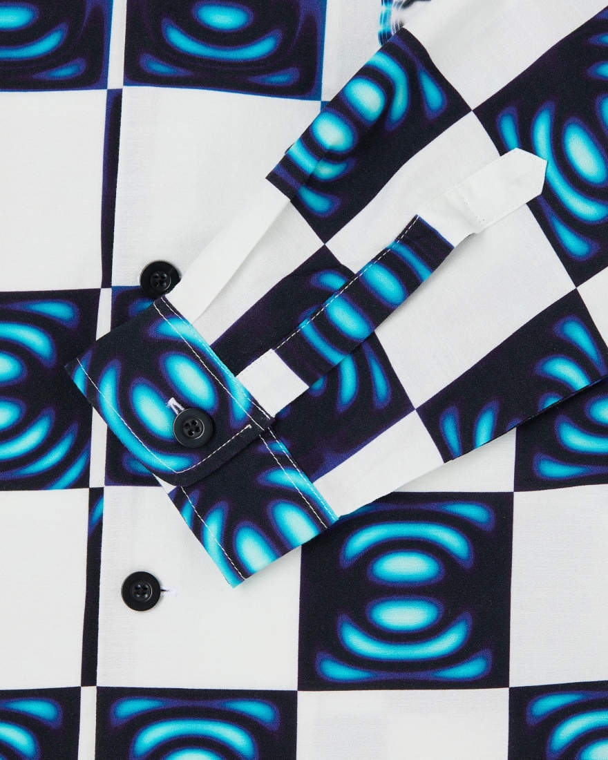 EDWIN Digital Check Shirt LS Blue / White