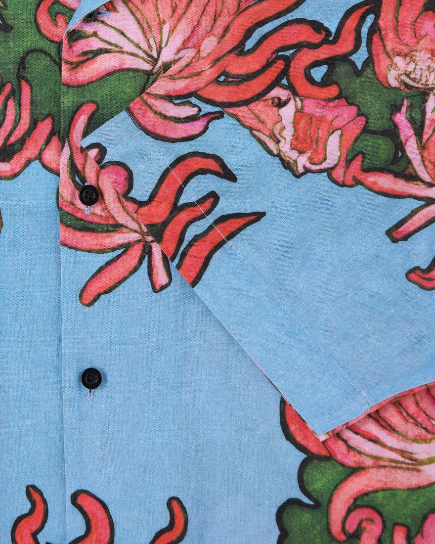 EDWIN Kiku Shirt SS Blue / Red