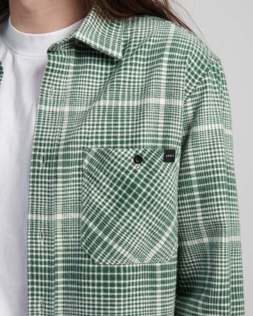 EDWIN Millenium Shirt LS Green / White