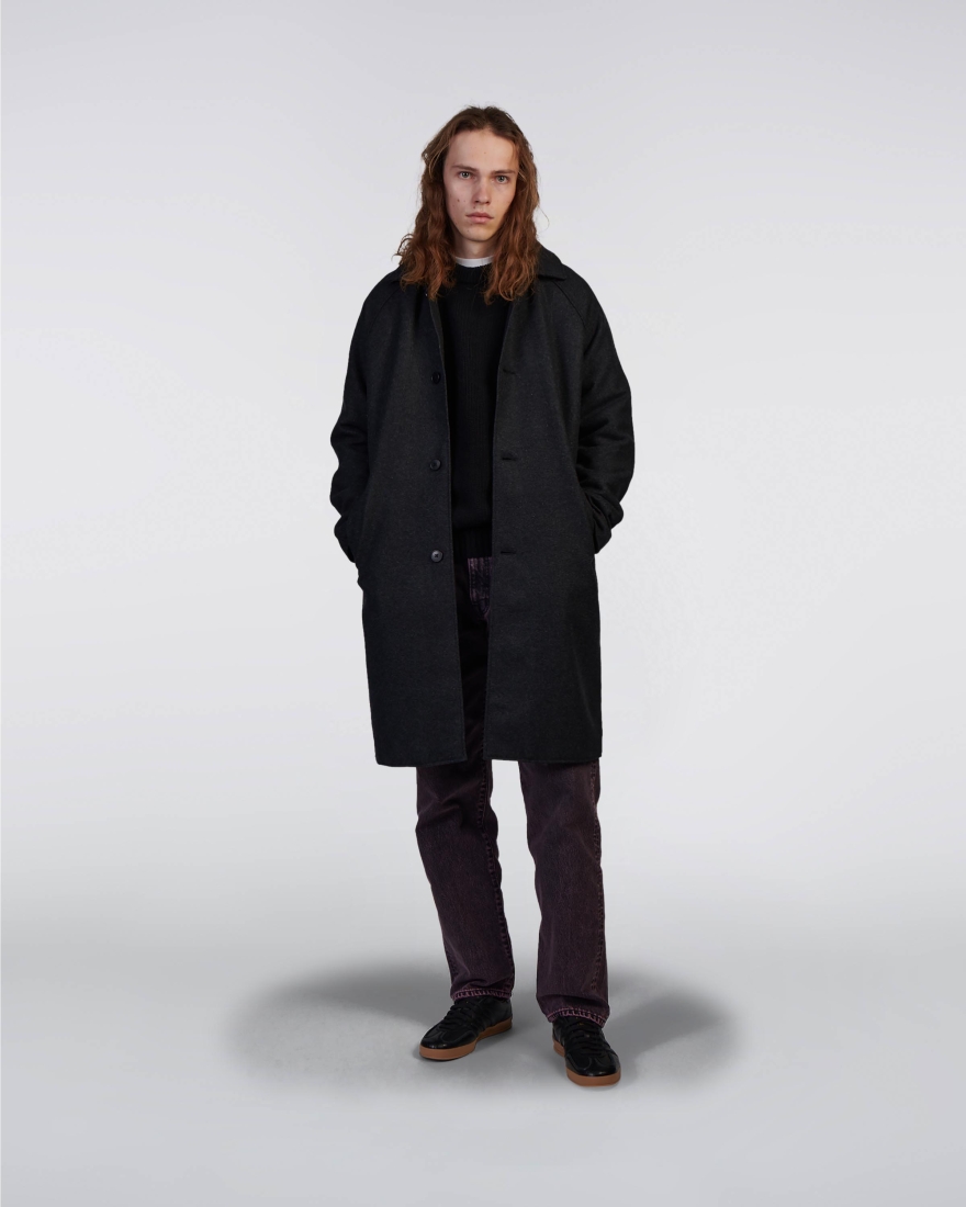 EDWIN Mac Wool Coat Dark Grey Marl