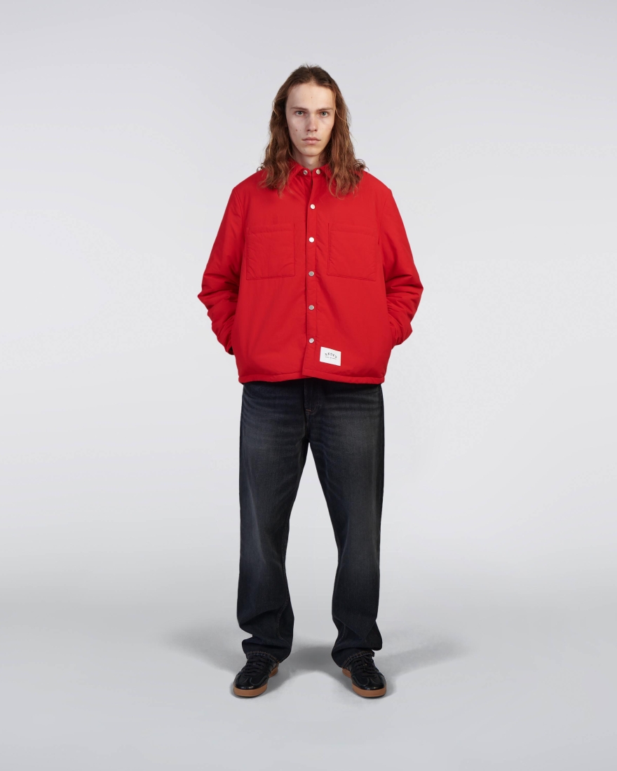 EDWIN Sphere Padded Overshirt LS Fiery Red