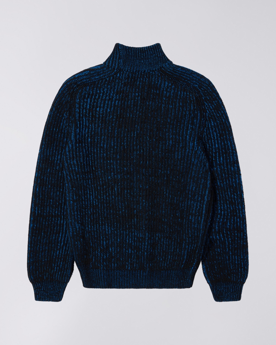 EDWIN Roni High Collar Sweater Black / Blue