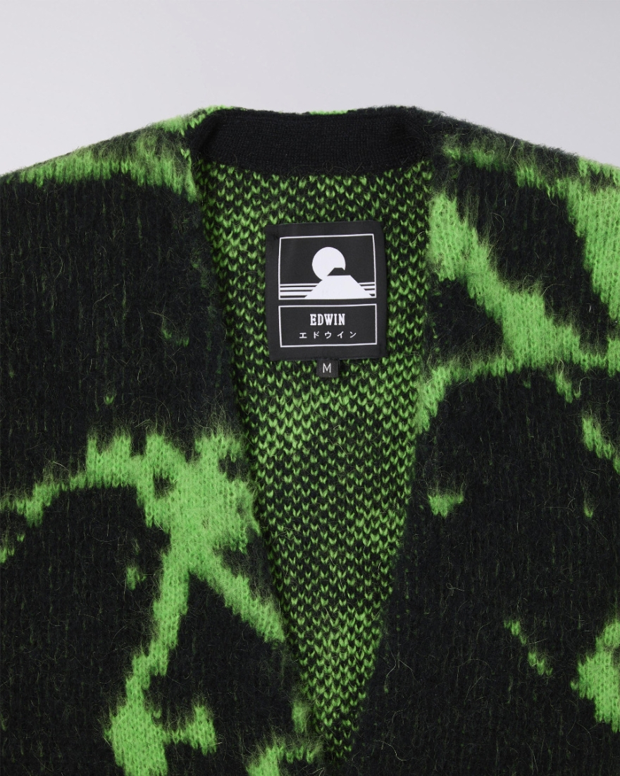 EDWIN Hiji Cardigan Black / Poison Green