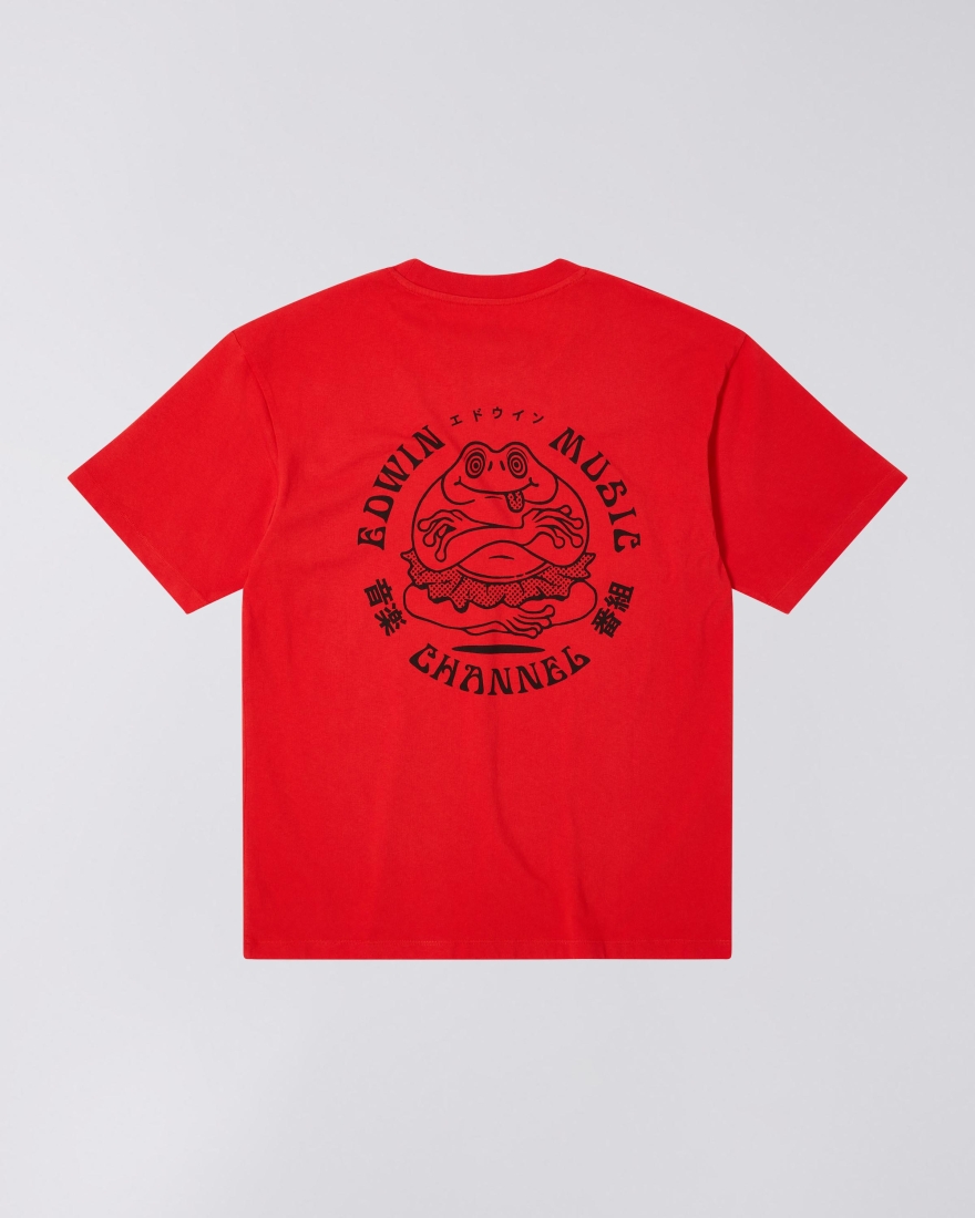 EDWIN Edwin Music Channel T-Shirt Fiery Red