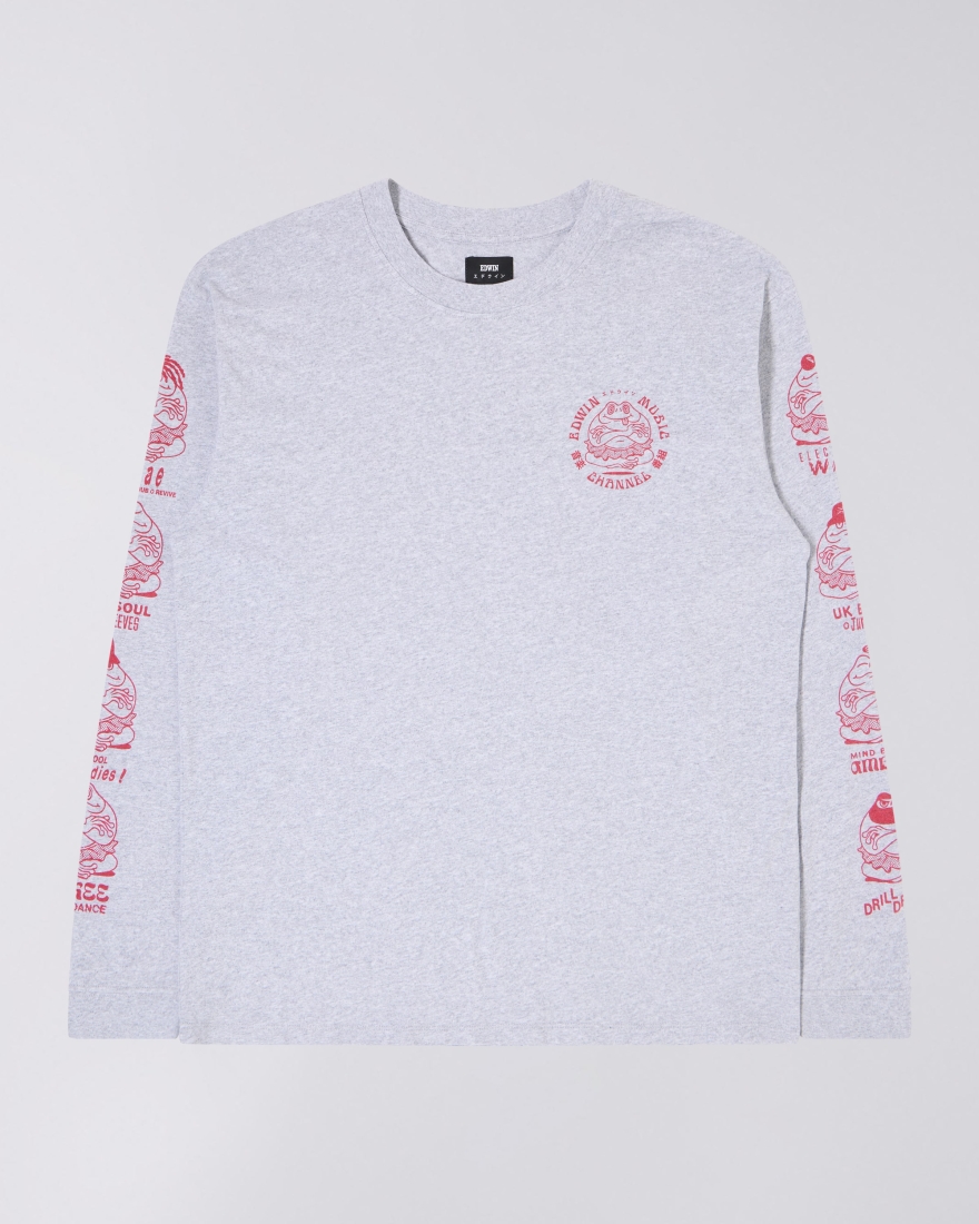 EDWIN Edwin Music Channel T-Shirt LS Grey Marl