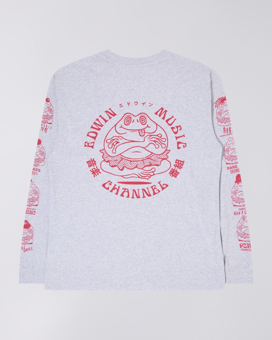 EDWIN Edwin Music Channel T-Shirt LS Grey Marl
