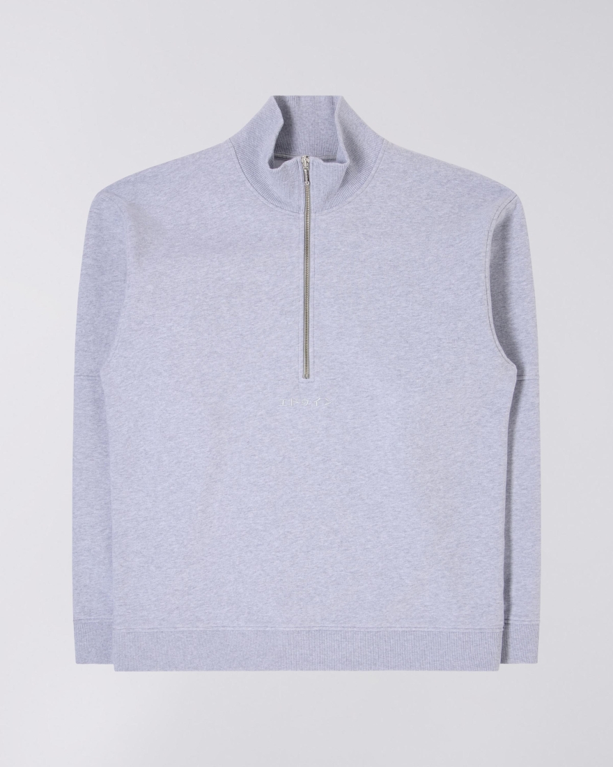 EDWIN Koji Half Zip Sweat Grey Marl