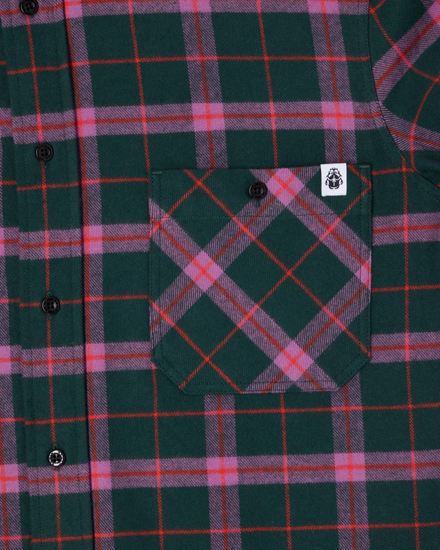 EDWIN Millenium Shirt LS Green / Purple / Red