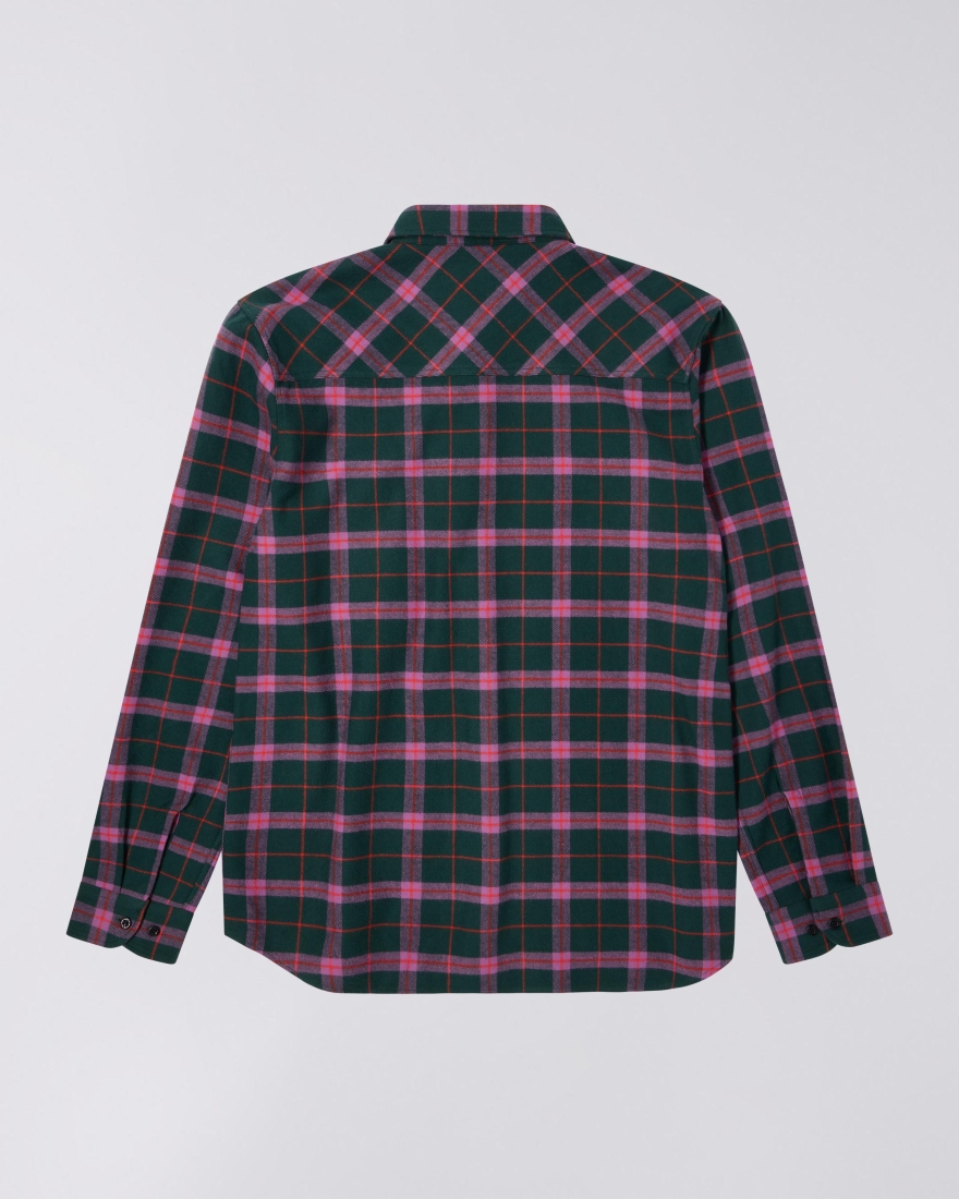 EDWIN Millenium Shirt LS Green / Purple / Red