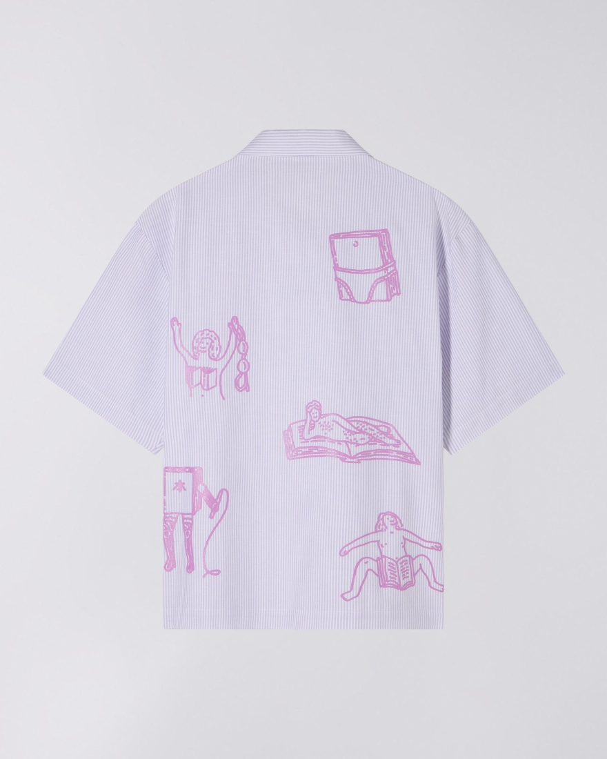 EDWIN Edwin Reader's Club Shirt SS Lila / White