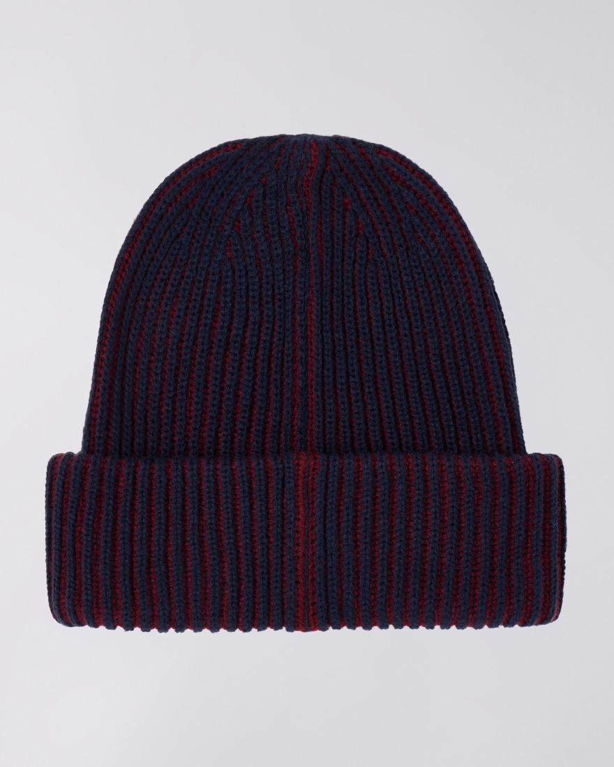EDWIN Contrast Beanie Burgundy / Navy