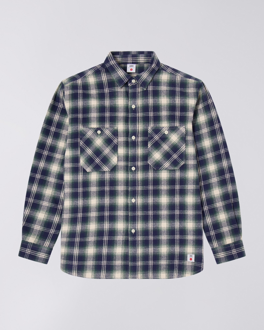 EDWIN Work Shirt LS Navy / Green