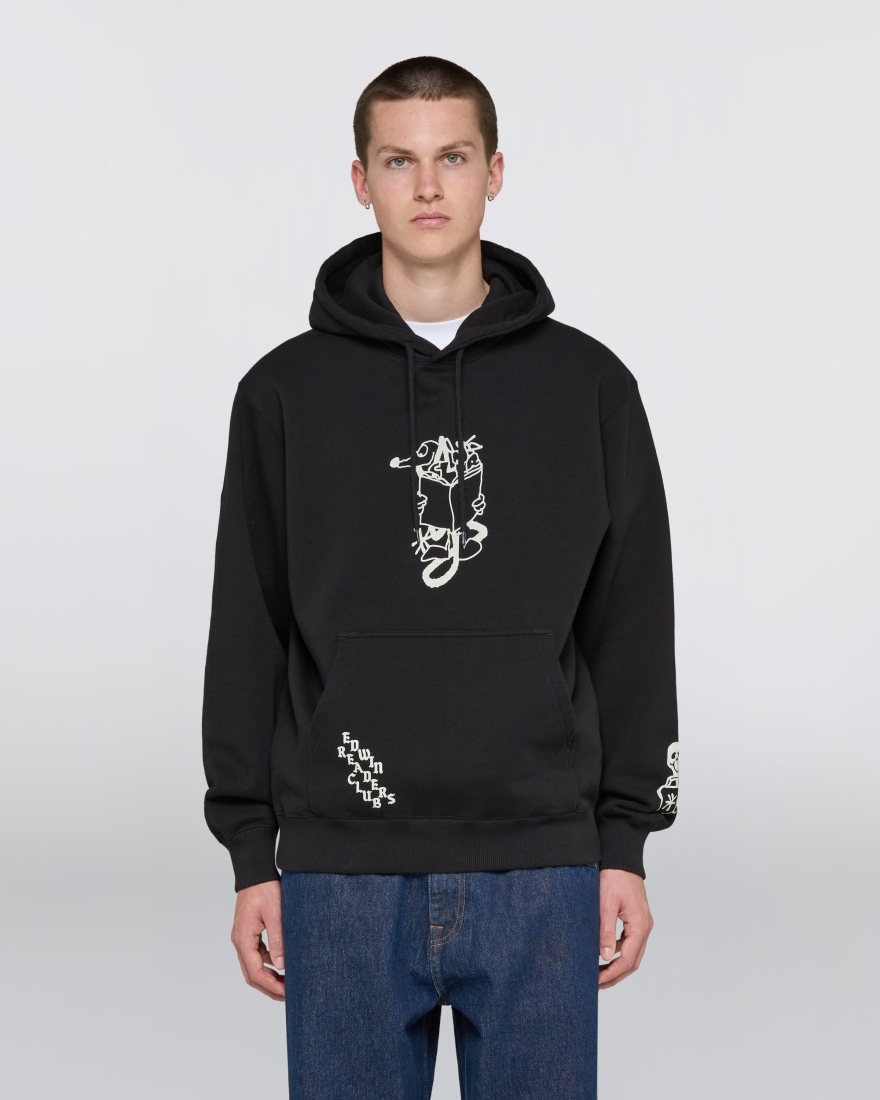 EDWIN Always Reading Hoodie Sweat Black