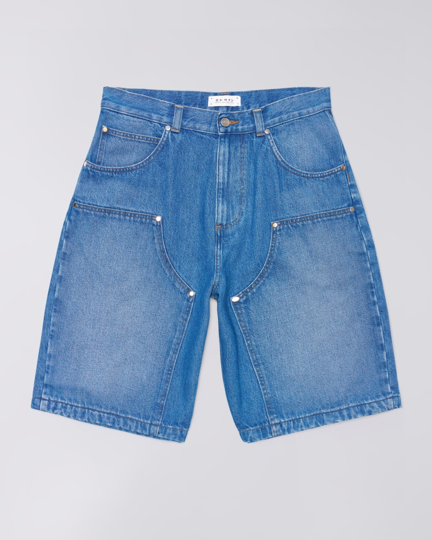 EDWIN Double Knee Worker Short Blue