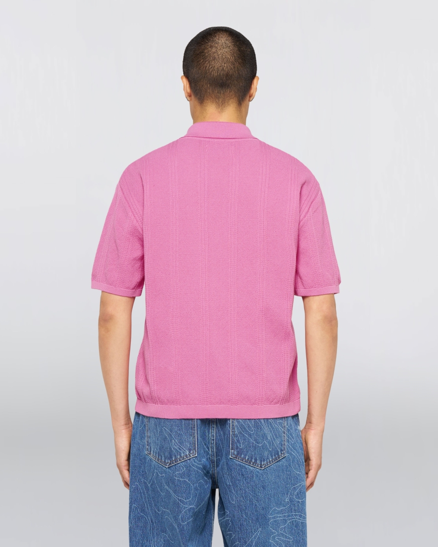 EDWIN Luis Buttoned Polo Pink