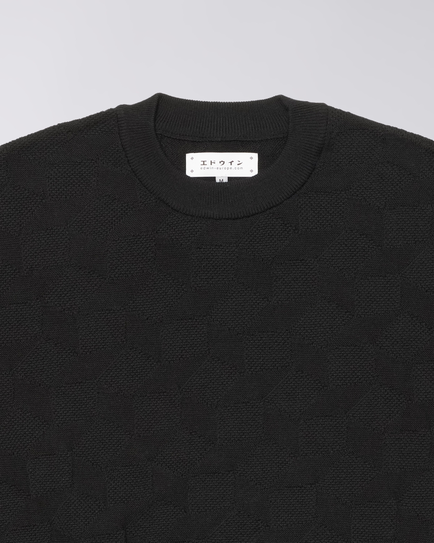 EDWIN Block Knitted T-Shirt Black