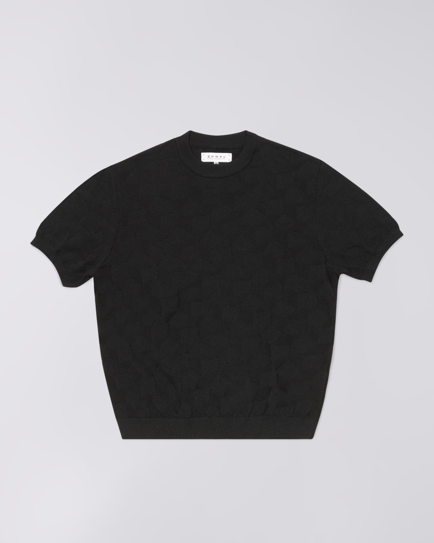 EDWIN Block Knitted T-Shirt Black