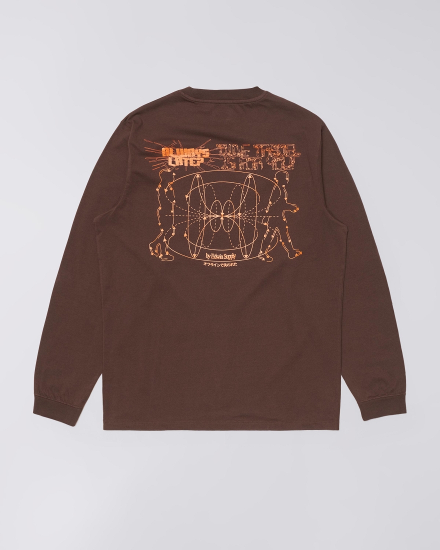 EDWIN Always Late T-Shirt LS Coffee Bean