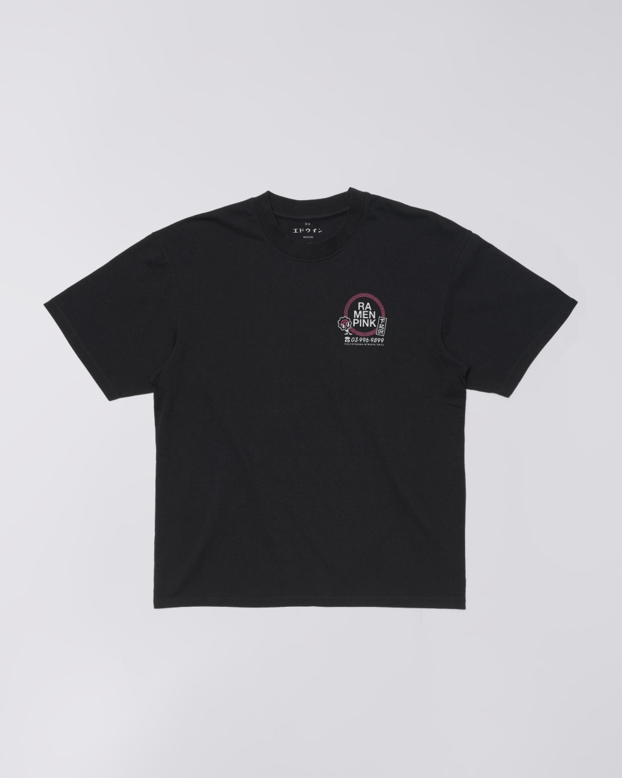 EDWIN Ramen Pink T-Shirt Black