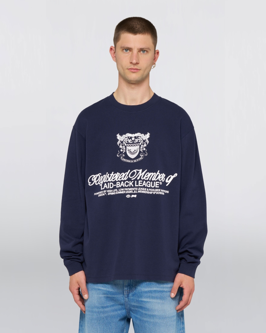 EDWIN Laid-Back League T-Shirt LS Maritime Blue