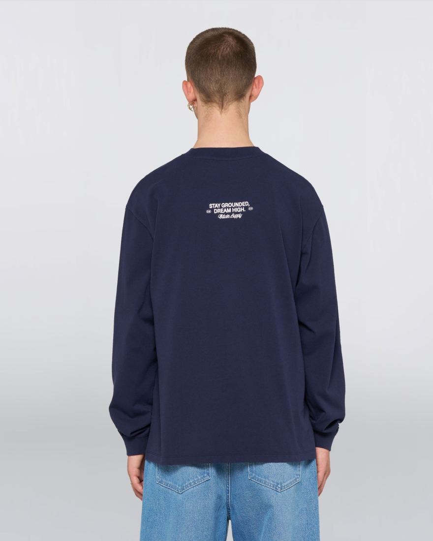 EDWIN Laid-Back League T-Shirt LS Maritime Blue